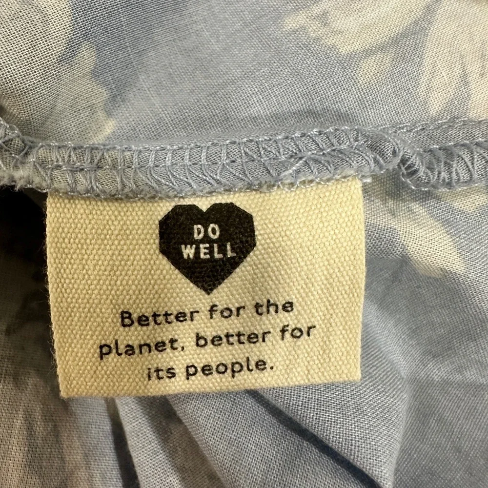 Madewell Daisy Print Wrap Dress Women M Blue Floral Cotton Short Sleeve Mini